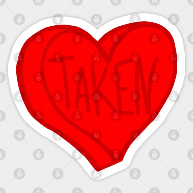 Taken Big Red Love Heart Sticker by ROLLIE MC SCROLLIE